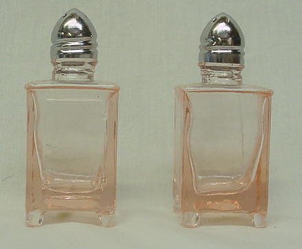 Pink Glass Refrigerator Salt and Pepper