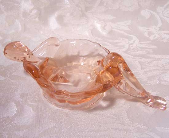 Pink Glass Female Form Candy Dish