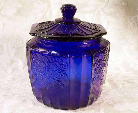 Blue Mayfair Glass Cookie Jar
