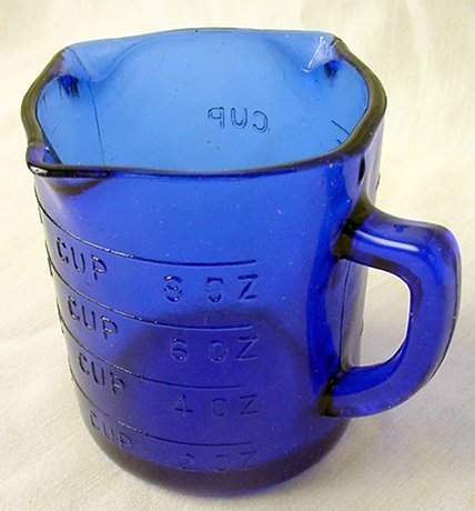 Cobalt Blue Glass Measuring Cup