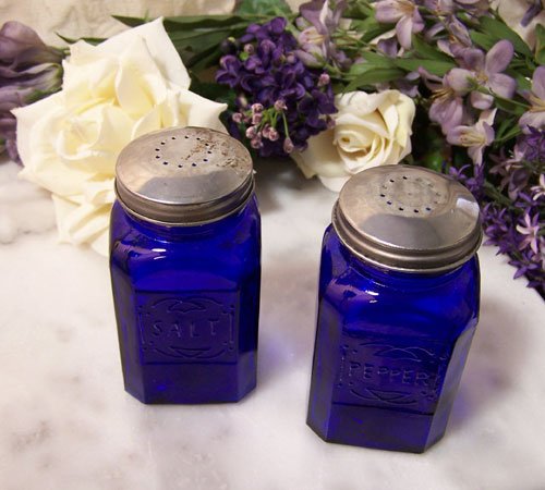 Square Colbolt Blue Salt and Pepper Shakers