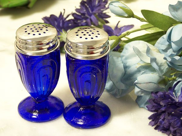 Colbolt Blue Glass Salt & Pepper Shakers