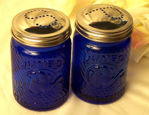 Cobalt Blue Jumbo Elephant Salt & Pepper Shakers