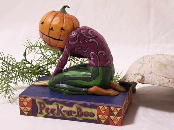 Jim Shore Pumpkin Head Peek a Boo