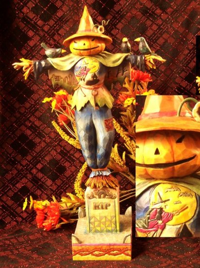 Jim Shore Pumpkin Scarecrow On Tombstone