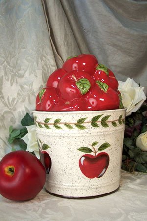 Apple Cookie Jar - "Country" Bucket