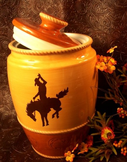 Western Silhouette Large Cookie Jar