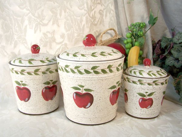 Apple Canister Set of Three "Country"