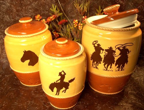 Set of 3 Western Silhouette Canister