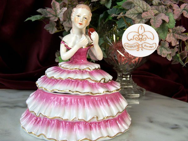 Powder Box Girl Pink Limoges China