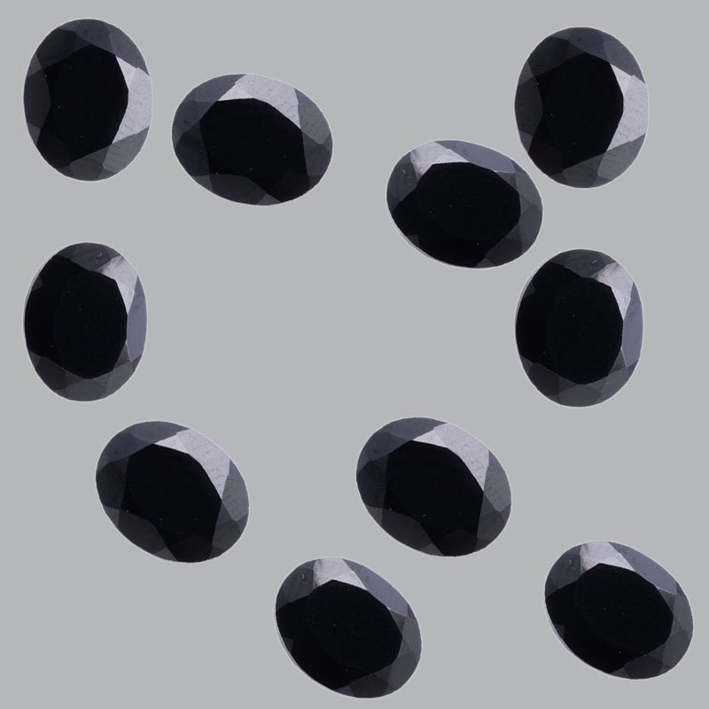 Certified Natural Black Spinel AAA Quality 9x7 mm faceted Oval 25 pcs lot