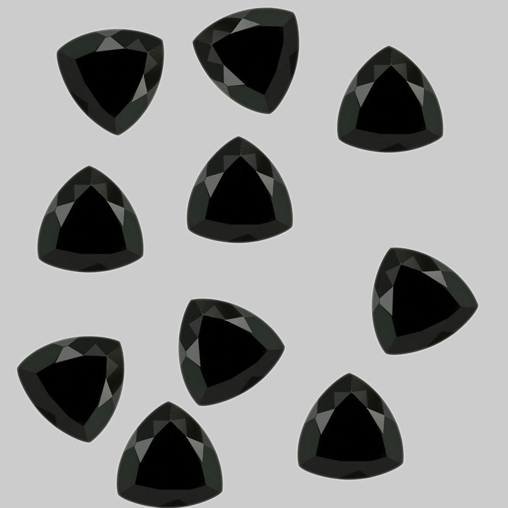 Certified Natural Black Spinel AAA Quality 6 mm faceted Trillion 10 pcs lot