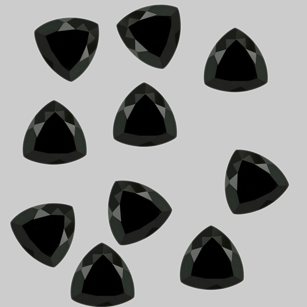 Certified Natural Black Spinel AAA Quality 8 mm faceted Trillion 5 pcs lot