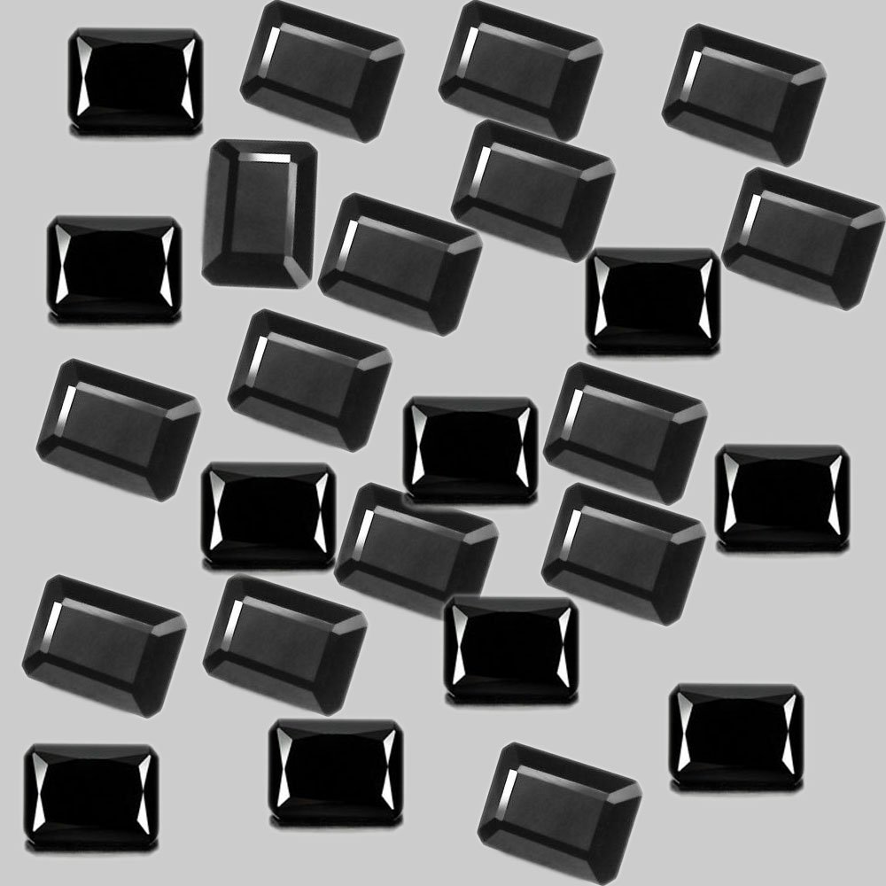 Certified Natural Black Spinel AAA Quality 6x4 mm faceted Octagon 100 pcs lot