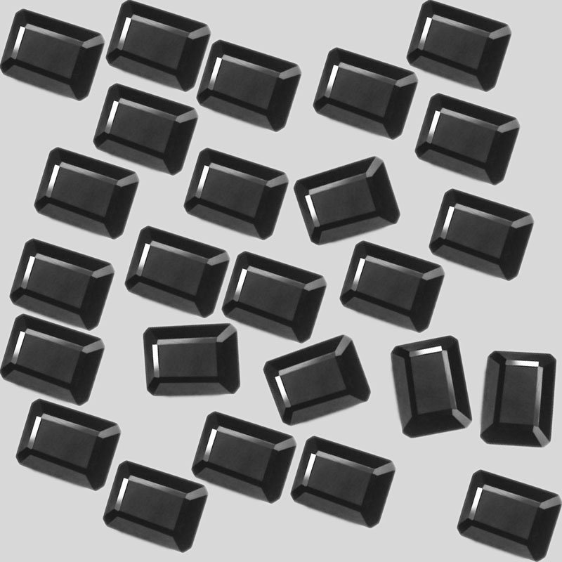 Certified Natural Black Spinel AAA Quality 8x6 mm faceted Octagon 50 pcs lot
