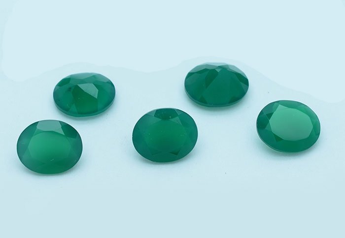 Certified Natural Green Onyx AAA Quality 7x5 mm faceted Oval 5 pcs lot