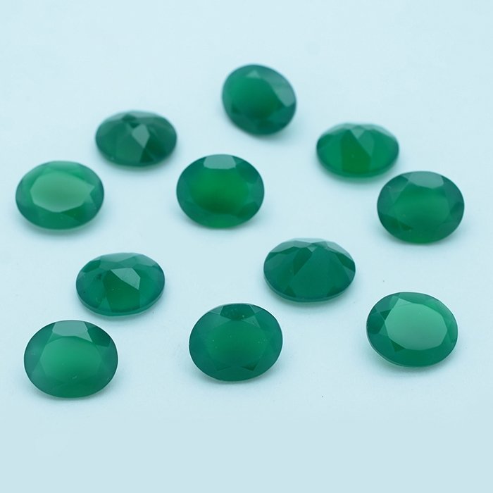 Certified Natural Green Onyx AAA Quality 9x7 mm faceted Oval 10 pcs lot