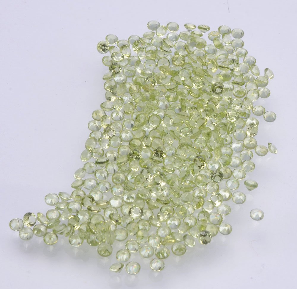 Certified Natural Peridot AAA Quality 1.25 mm Faceted Round 50 pcs lot