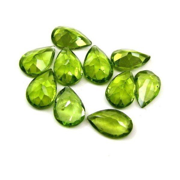 Certified Natural Peridot AAA Quality 6x4 mm Faceted pear 5 pcs lot