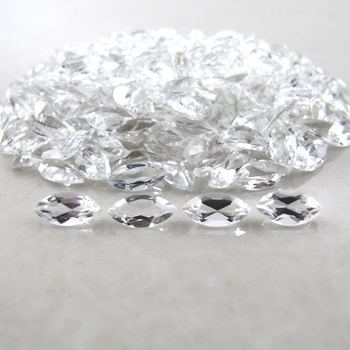Certified Natural White Topaz AAA Quality 4x2 mm Faceted Marquise 100 pcs lot
