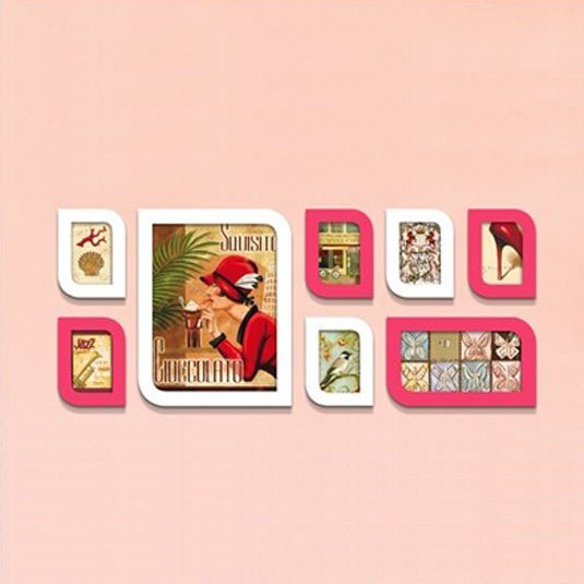 Mixed Color Collage Photo Frame Set of 8
