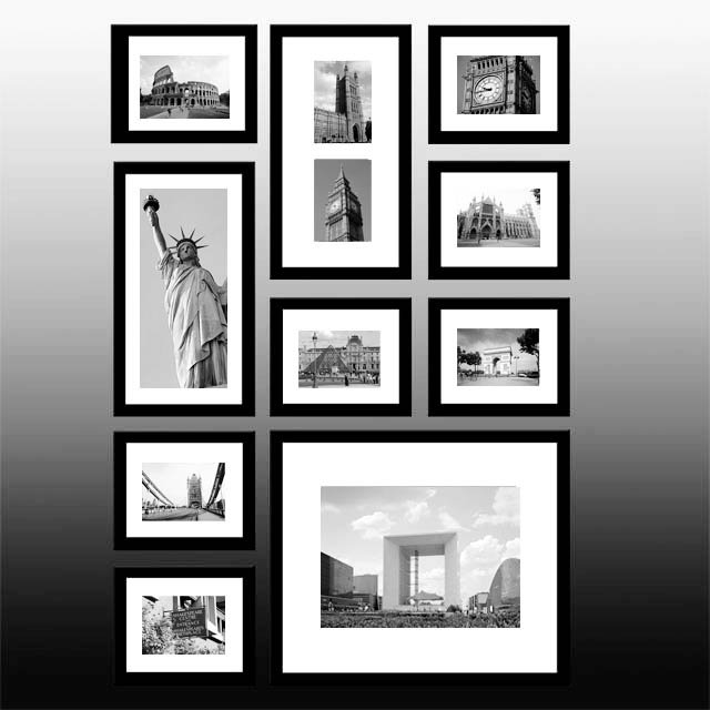Black Collage Photo Frame Set of 10
