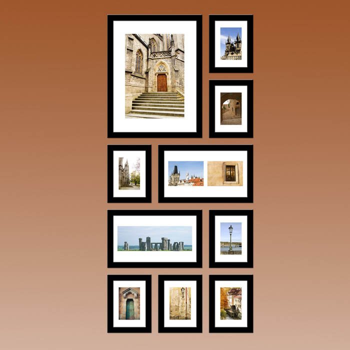 Black Collage Photo Frame Set of 10