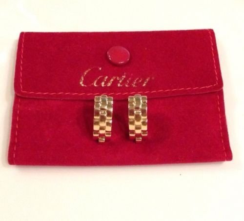 Cartier Classic Panther 18k Yellow Gold Stirrup Cufflinks Box