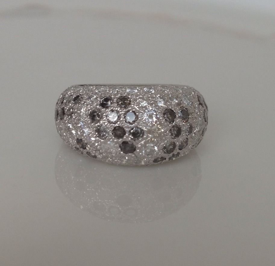 Cartier Pave Diamond Dome Ring Sauvage Collection 18K White Gold