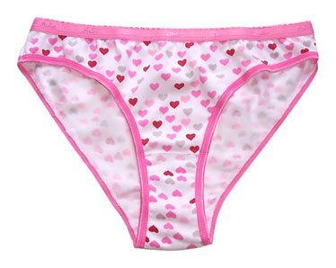 Heart Print Cotton Bikini Brief Panties 3 pk.