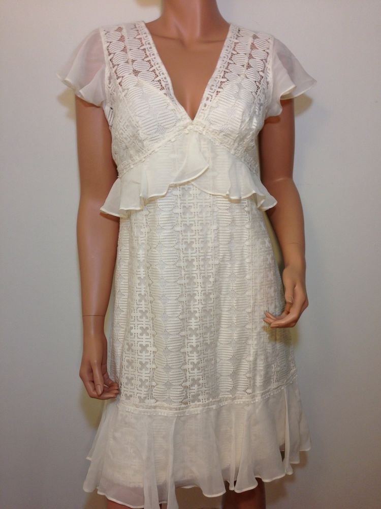 Ivory Lace Dress free hippie people wedding bridesmaid MEDIUM