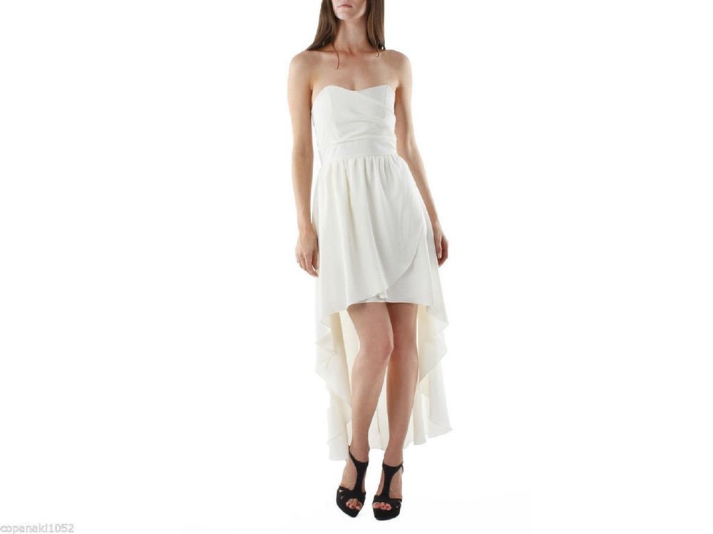 WHITE IVORY DRESS MINI MAXI LONG WEDDING PROM FORMAL COCKTAIL XS S