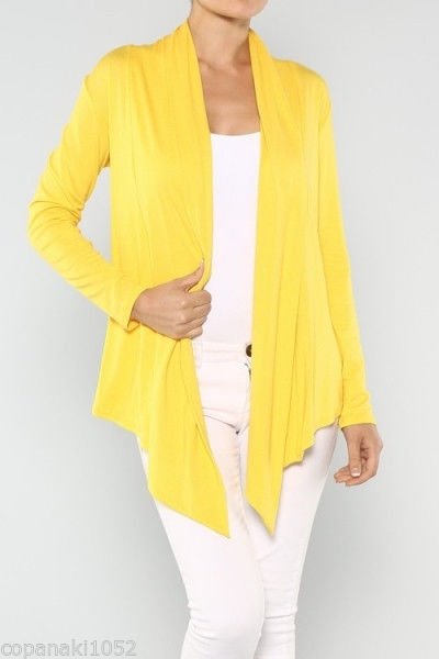 NEW Yellow Cardigan hippie casual career womens top blouse boho bohemian S M L