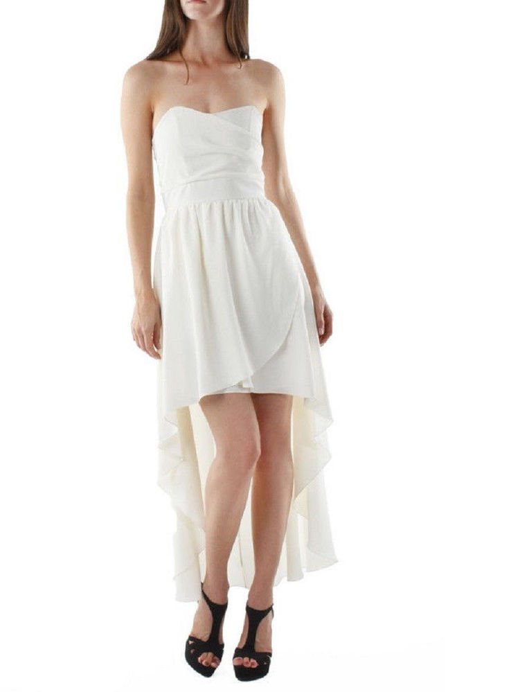 Ivory white dress strapless wedding bridal cocktail mini maxi XS EXTRA SMALL
