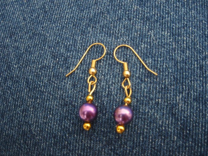 Purple bead earrings