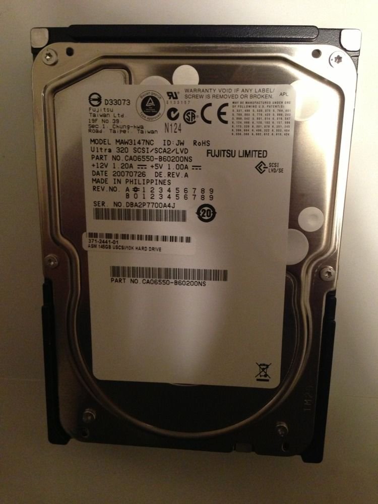 Fujitsu 146GB 10K U320 80-Pin SCSI Hard Drive MAW3147NC