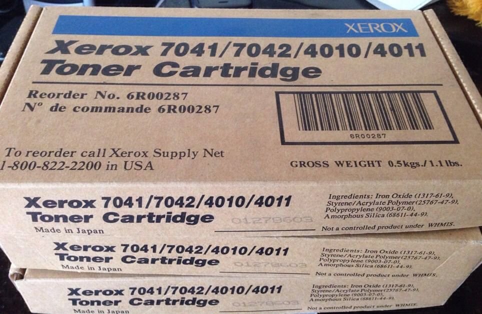 New Genuine Xerox (6R00287) Black Toner Cartridge 7041 7042 4010 4011 ~ LOT OF 3