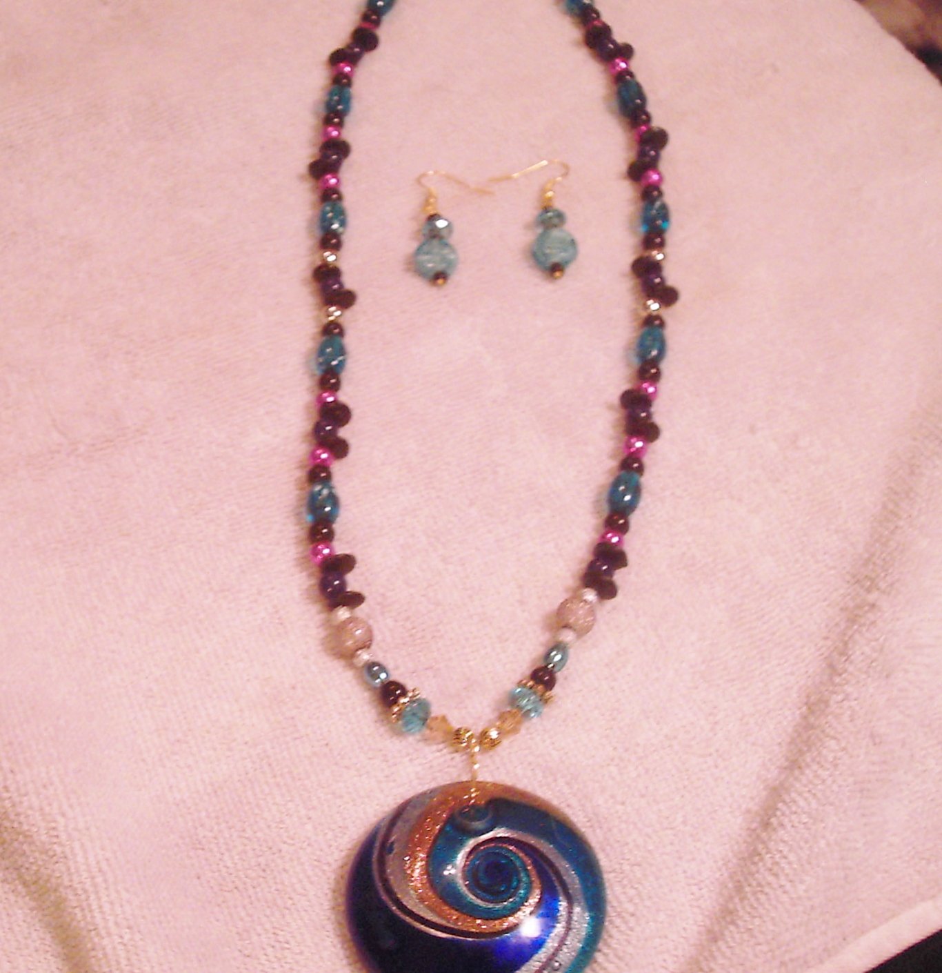 Handmade Swirl Necklace and Earrings Set