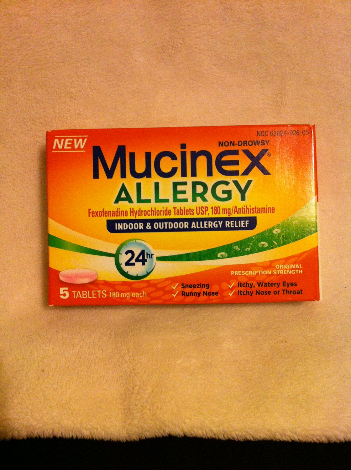 Mucinex Allergy NonDrowsy 24 Hour Indoor/Outdoor Relief 5 Count Tablets
