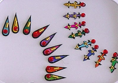 Bindis Jeweled Crystal Temporary Tattoos Body Jewelry 12 Packs Approx 120 bindis FREE SHIPPING