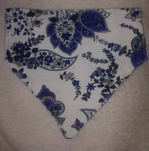 LOVELY HANDMADE *PAISLEY FLOWERS* SLIDE-ON-COLLAR FUNKY DOG BANDANA BIB! ~1 SIZE