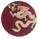 Alabastrite Gold Dragon Round Plaque