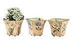 Nested Rose Tin Pots