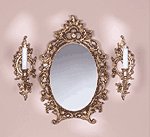 Baroque Mirror & Sconce Set