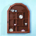 Wood Shelf-Glass Door