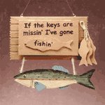 Wood "Gone Fishing" Key Box
