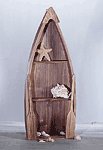 Wood Antique-Finished Rowboat Wall Shelf