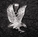 Sterling Silver Diamond-Cut Eagle Pendant