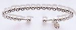 Sterling Silver Beaded Cuff Bracelet.