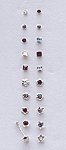 20 Sterling Silver and Rhinestone Nose Pins